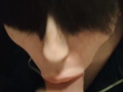 Blowjob in my silk pyjamas