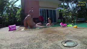 Nude Poolparty! - Amateur Russian Couple - Pattaya Vacations