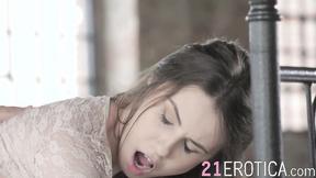 ”Adorable brunette babe Lovenia Lux screwed outdoor by Renato”