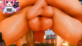 Bisexual Futanari Goddess Enjoys Dual Pleasure on Moonlit Beach Sands