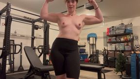 Solo Topless Muscle Worship and Upper Body Workout