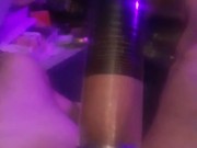 pumped up dick so stiff and hard slapping the pump around