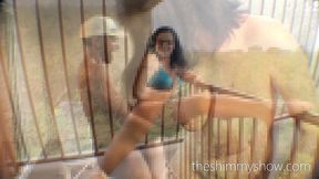 super tall and busty white chick with basketball ass cheats on her husband by fucking bbc outdoors on the hotel balcony