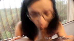 super tall and busty white chick with basketball ass cheats on her husband by fucking bbc outdoors on the hotel balcony