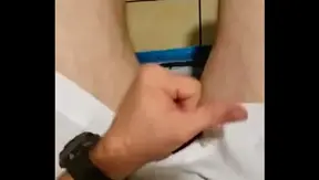 Public restroom tension boils over as he unleashes a massive load — raw home video heat