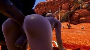 Sticking hard in the boy's butt 3D