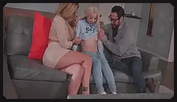 Petite Babysitter Gets Sucked by Stepmom and Husband in Foot-Fetish Threesome