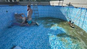 The Head of the House Fucked the New Pool Boy Right There