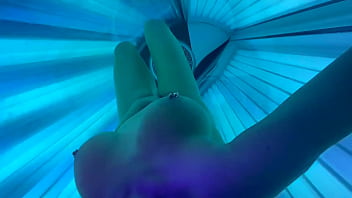 Get Naked with Big Boobs Inside Tanning Bed, I'll Jerk You Off