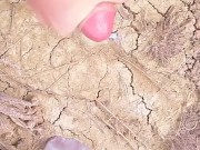 Young guy went to the mountains to masturbate in nature