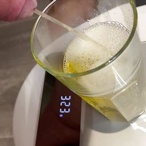 Huge piss in a glass