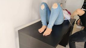 Step-girlfriend Bondage Action on Desk