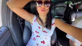 Hot brunette with a bubble butt checkin in the mountains with a blowjob and doggy style.