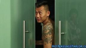 Lusty masseuse savors a sizzling brunette