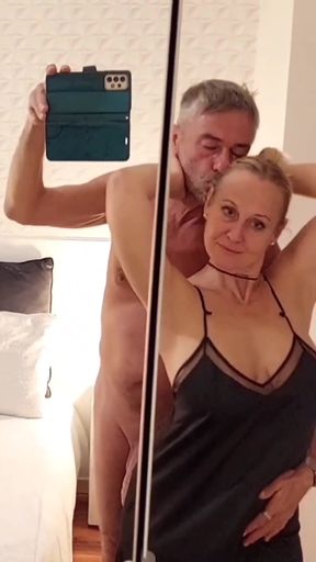 Mature Blonde Wife Enjoys Sex Half Naked