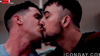 Bearded homo anally fucked by his big dicked lover