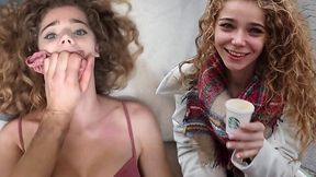 Vienna Streets: Horny Teen Babe Talked Into Steamy Threesome