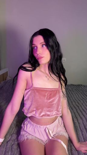 Slippery AF, this curvy vixen peels off her pjs for a racy solo romp.
