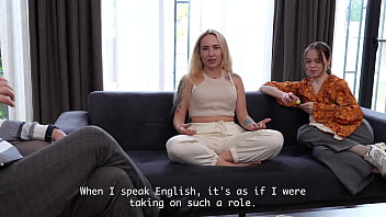 Hot Bella Mur Tells Us About Her Personal Life During Hard and Deep Fuck by Two Huge Cocks!