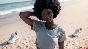 i pleased my stepdaughter trip to beach and my big white cock[ai]