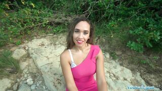 Outdoor Agent Briana Bandares Gets her Long Jugs and Huge Booty out