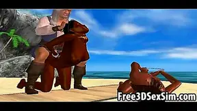 Busty Black Twins Share Cock Bliss Under Hot Hentai Sunlight