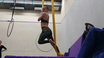 Practicing &#039_candycane&#039_ on silks