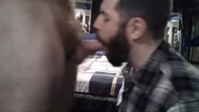 Big-Cock Bear Amateur Gets a Face Full of Cum