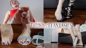 Walking In Different Shoes, Feet Play, Using Magic for Changing Pedicure, Hairstyle, Outfit (MP4 FullHD 1080p)
