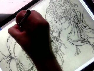 One Hawt Mess Line Art Timelapse by Drenched The Facial Artist