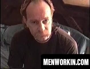 Nasty old man wanks solo in a cheap motel room