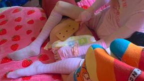 Diaper Girl Spanks Twink's Ass Red With Paddle