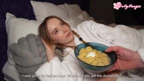 Okay Fine! You Can Fuck Me if You Bring Dumplings! Desperate Girl Gets Fucked for Food!