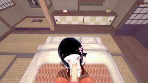 POV fucking Nezuko Kamado on the floor and cumming in her tight pussy - Demon slayer Hentai