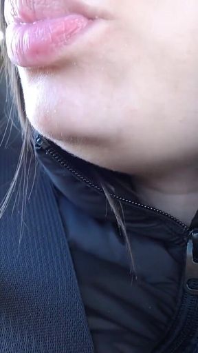 My Indian Stepsister Sucks Banana in Car and Does Mouth Fetish After Sucking Banana and Eating It