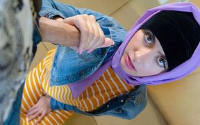 Hijab Hookup - Conservative Middle Eastern Babe Angeline Red Shows Her Wild Side to Her Perv Stepdad