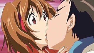 Busty anime coed first time kissing and sex