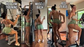 Hot Brunette Shows off her Perfect Ass and Muscle Back