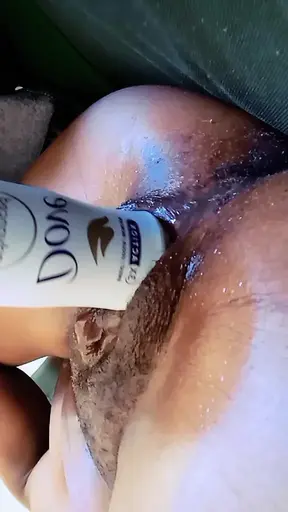 Virgin girl takes big bottle up her tight hole