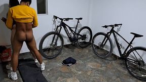 Stepcousin's sloppy blowjobs lead to garage sex escapades &mdash;  climaxing with wall-bound pounding