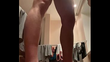 FIt Boy Playing with Juicy Cock and make Cum Load/ Bottom View