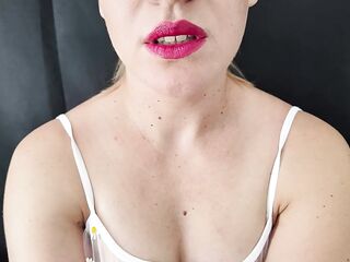 Sexy MILF Red Lipstick Oral pleasure-job JOI Cum Countdown from 60