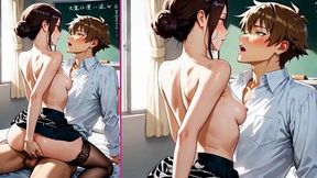 Teacher's sexy neighbour gets eaten out in a 3D Hentai animation