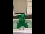 Zentai fetishists won't be able to resist this zentai masturbation!