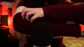 Cute sweater scratching ASMR brunette kink solo