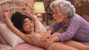 Old Granny Tickles Her 18 Year Old Girlfriend - Uncontrollable Laughter