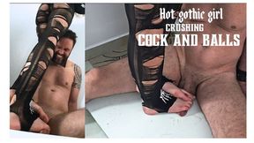 #021 Goddess Lune in Hot gothic girl crushing cock and balls
