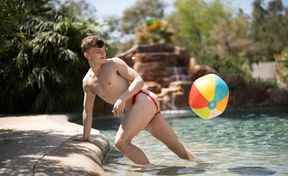 Twink enjoys outdoor porn with an older male in surreal positions