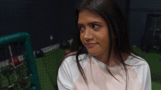 Glorious big ass babe gets fucked in the batting cage