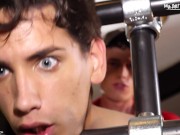 Czech Twink gets chained and tormented by big cock master! Drilling his asshole and mouth